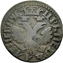 Аверс Денга 1704 года