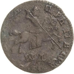 Аверс 1 копейка 1710 года WД