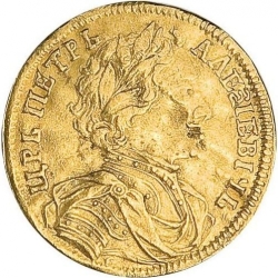Аверс 1 червонец 1712 года D-L-G