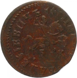 Аверс 1 копейка 1713 года БК