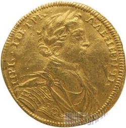Аверс 1 червонец 1714 года