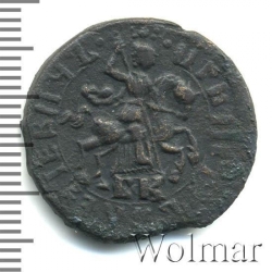 Аверс 1 копейка 1716 года БК
