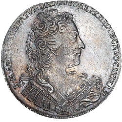 Аверс 1 рубль 1730 года