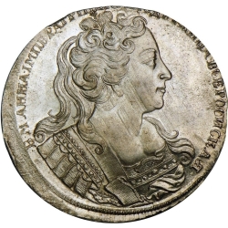 Аверс 1 рубль 1730 года