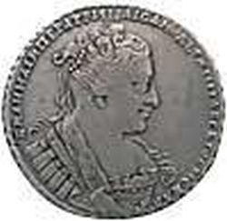 Аверс 1 рубль 1734 года