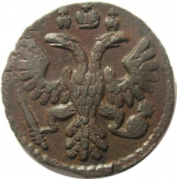 Аверс Полушка 1735 года