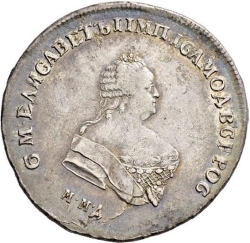 Аверс Полтина 1749 года ММД
