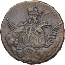 Аверс 1 копейка 1756 года