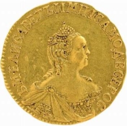 Аверс 1 рубль 1756 года