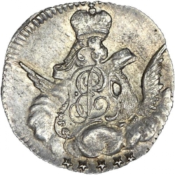 Аверс 5 копеек 1756 года СПБ