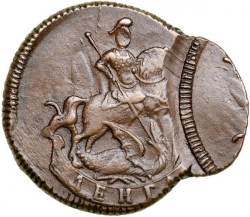 Аверс Денга 1757 года