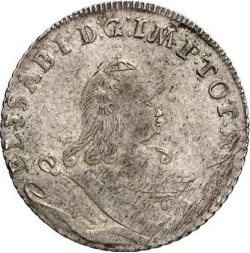 Аверс 18 грошей 1760 года