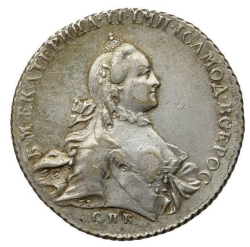 Аверс 1 рубль 1762 года СПБ-TI-НК