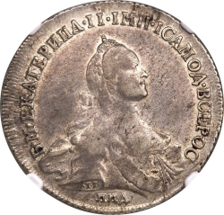 Аверс Полтина 1762 года ММД-TI-ДМ