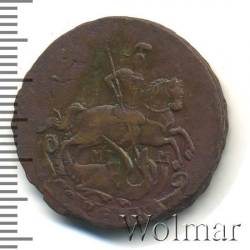 Аверс 1 копейка 1763 года ММ