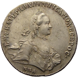 Аверс 1 рубль 1764 года ММД-TI-EI
