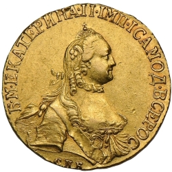 Аверс 5 рублей 1764 года СПБ