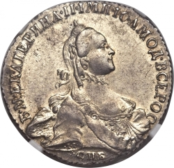 Аверс Полтина 1764 года СПБ-TI-ЯI