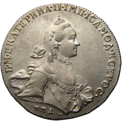 Аверс 1 рубль 1765 года ММД-TI-EI