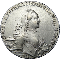 Аверс 1 рубль 1765 года СПБ-TI-ЯI