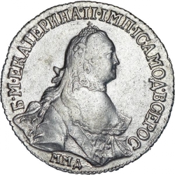 Аверс Полуполтинник 1765 года ММД-EI