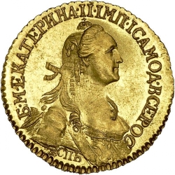 Аверс 2 рубля 1766 года СПБ
