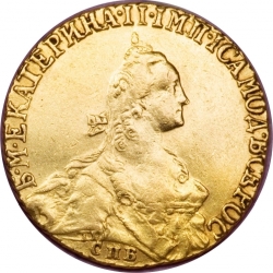 Аверс 5 рублей 1766 года СПБ-TI