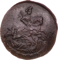 Аверс Денга 1766 года ЕМ