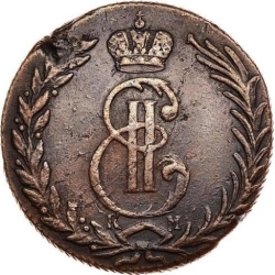 Аверс 5 копеек 1767 года КМ