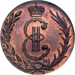 Аверс 1 копейка 1768 года КМ