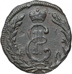 Аверс 1 копейка 1768 года КМ
