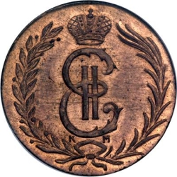 Аверс 2 копейки 1768 года КМ