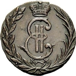 Аверс Денга 1768 года КМ