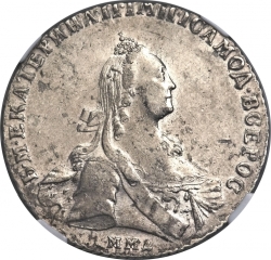 Аверс 1 рубль 1769 года ММД-EI