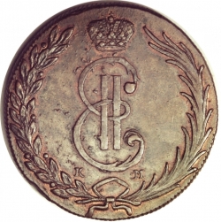 Аверс 10 копеек 1769 года КМ