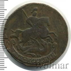 Аверс 2 копейки 1769 года ЕМ