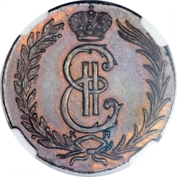 Аверс 2 копейки 1769 года КМ