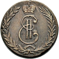 Аверс 5 копеек 1769 года КМ