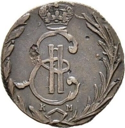 Аверс Денга 1769 года КМ