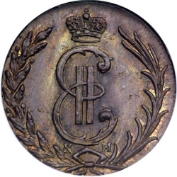 Аверс 1 копейка 1770 года КМ