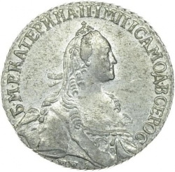 Аверс Полуполтинник 1770 года ММД-ДМ