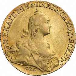 Аверс 10 рублей 1771 года СПБ-TI