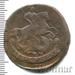 Аверс 2 копейки 1771 года ЕМ
