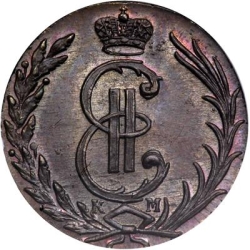 Аверс 1 копейка 1772 года КМ