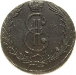 Аверс 10 копеек 1772 года КМ