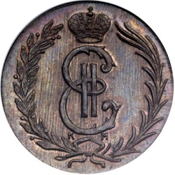 Аверс 2 копейки 1772 года КМ