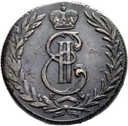 Аверс 5 копеек 1772 года КМ