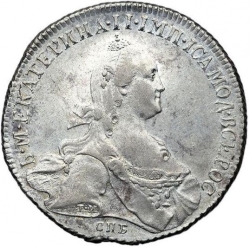 Аверс 1 рубль 1773 года СПБ-ТИ-ЯЧ