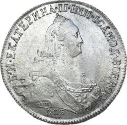 Аверс 1 рубль 1773 года СПБ-ТИ-ФЛ