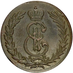 Аверс 5 копеек 1773 года КМ